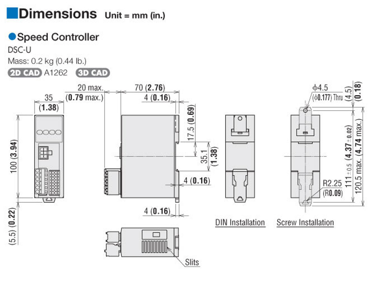 DSCI26UA-AV - Dimensions