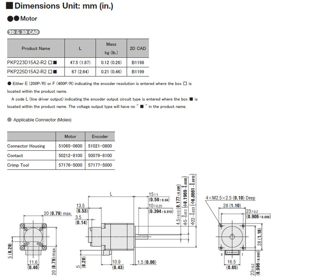 PKP223D15A2-R2FL - Dimensions