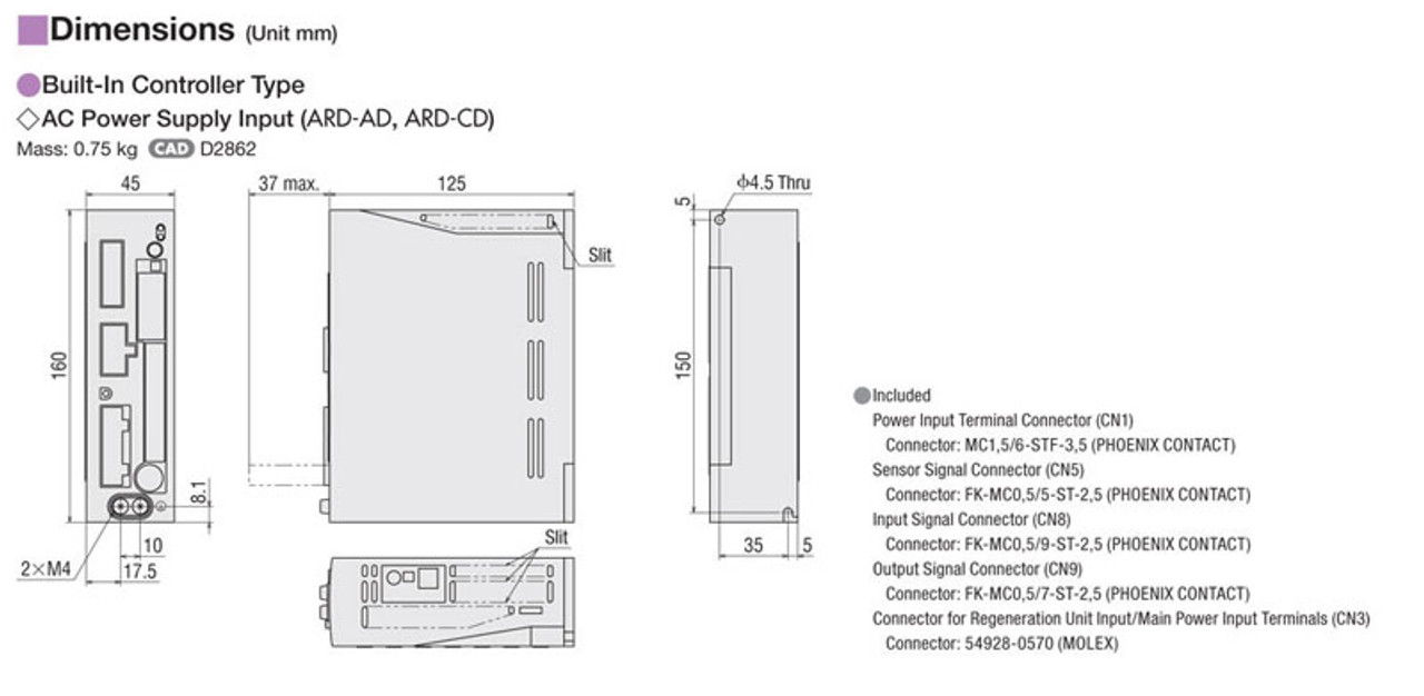 EAC6RW-D05-ARAAD-3-G - Dimensions