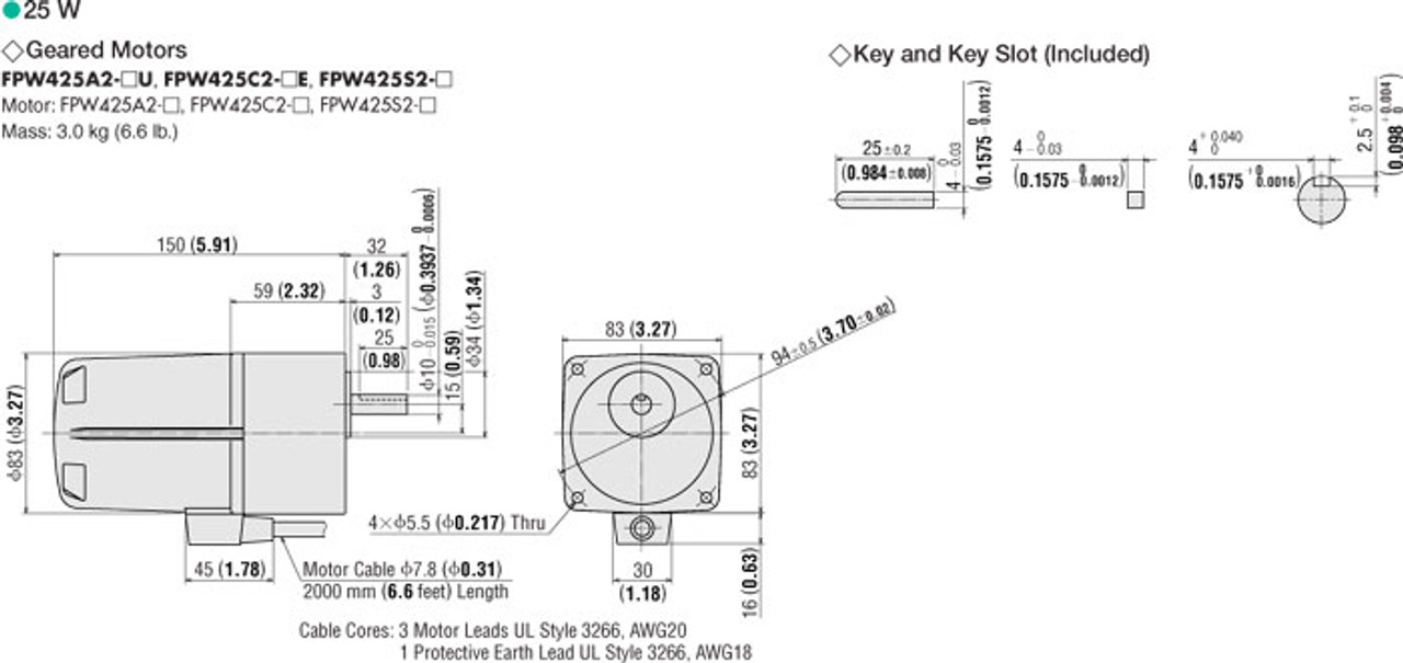 FPW425S2-60 - Dimensions