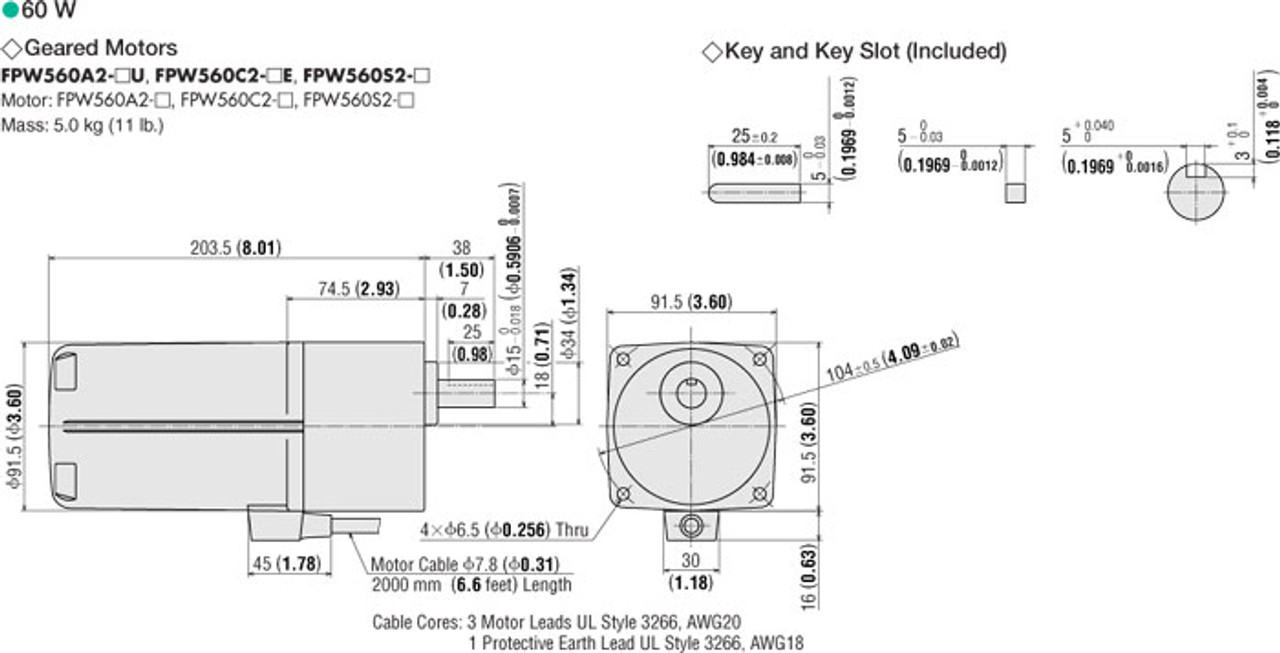 FPW560A2-5U - Dimensions