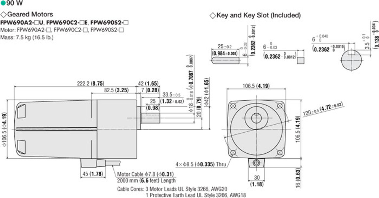 FPW690A2-180U - Dimensions