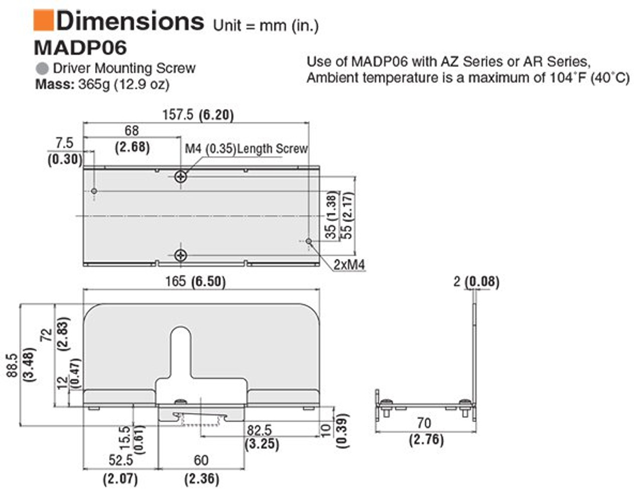 MADP06 - Dimensions