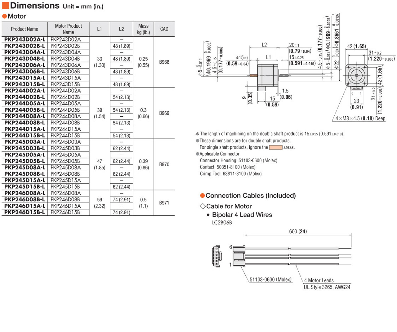 PKP243D06A-L - Dimensions