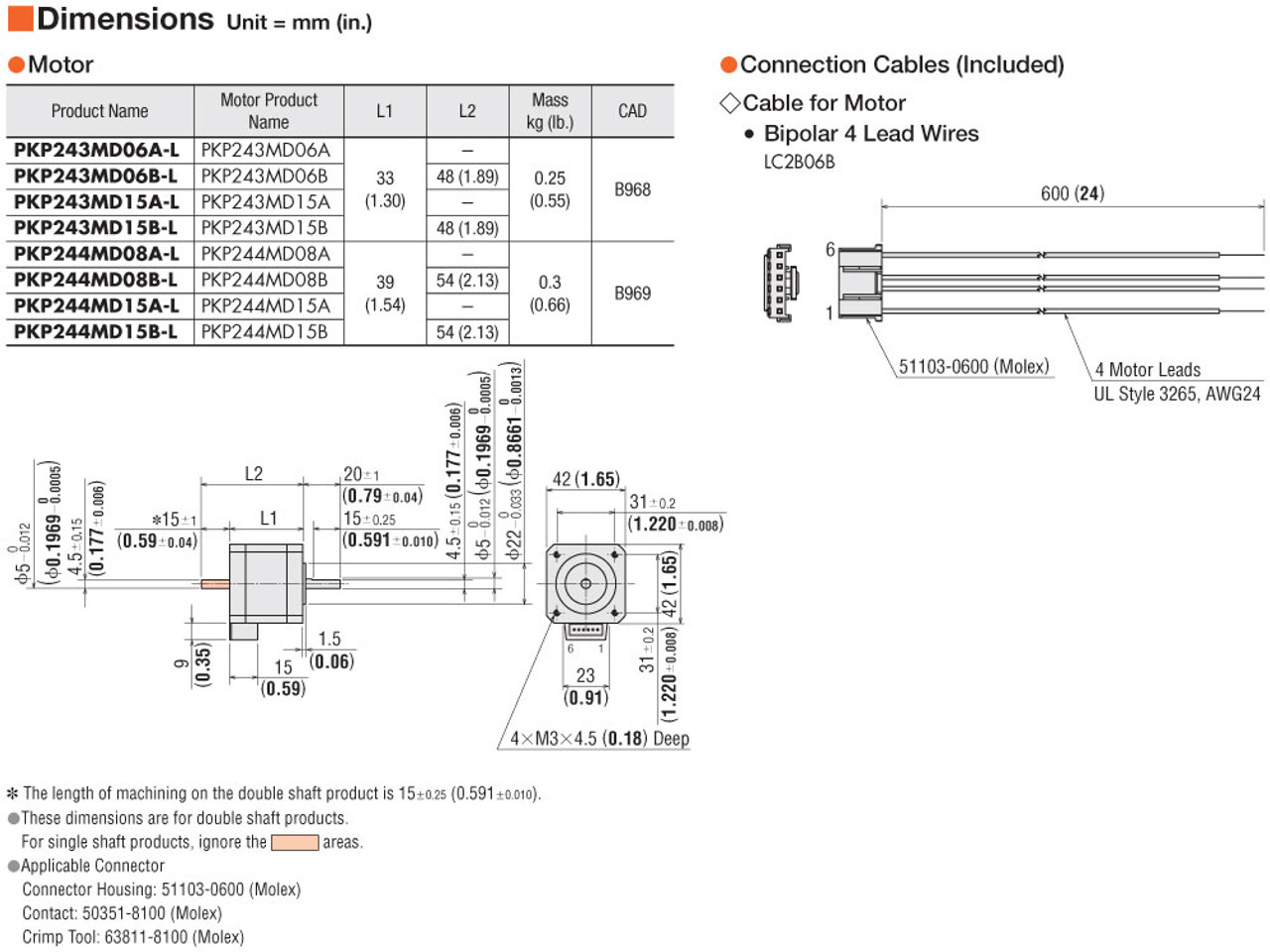 PKP243MD06A-L - Dimensions