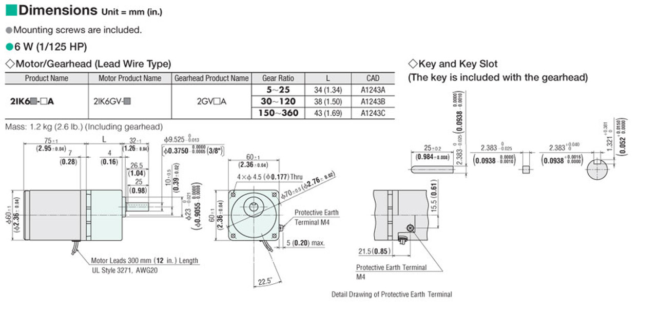 2IK6UA-18A - Dimensions