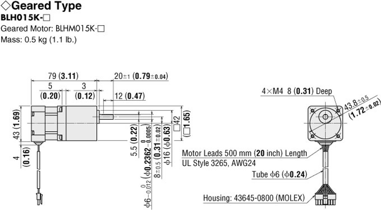 BLH015K-50 - Dimensions