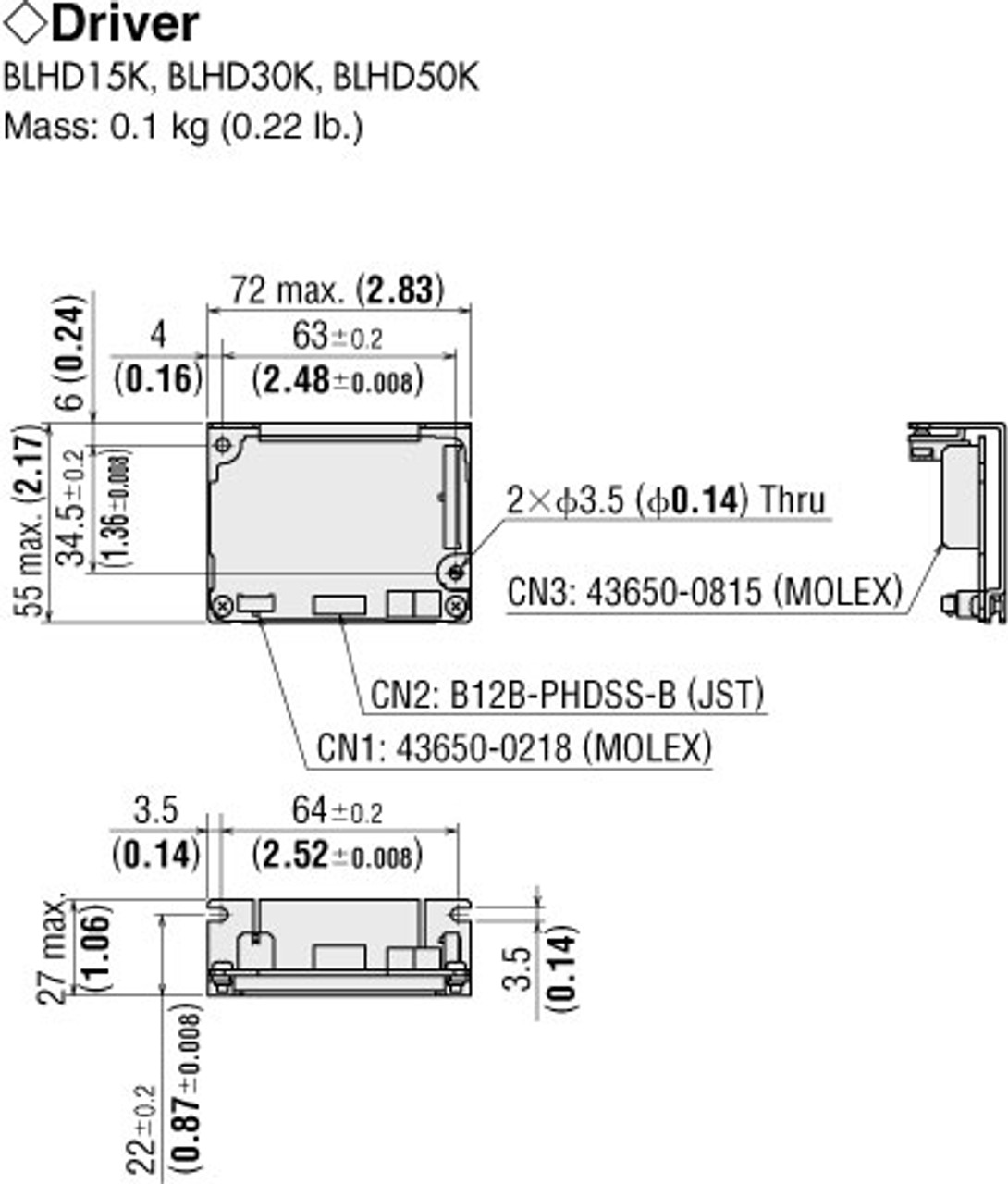 BLH230KC-50FR - Dimensions