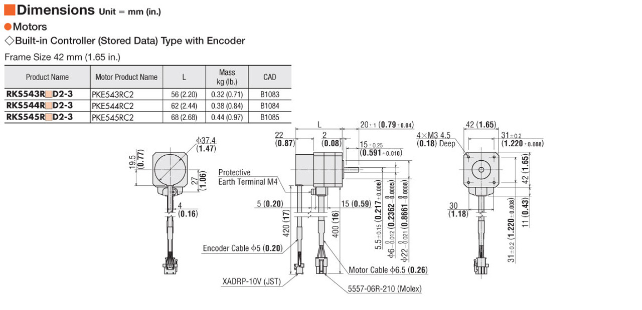 PKE543RC2 - Dimensions