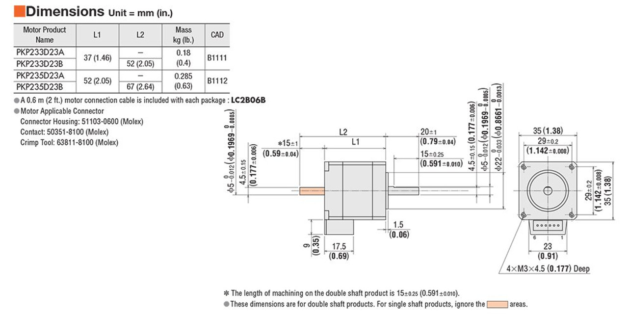 PKP233D23B - Dimensions