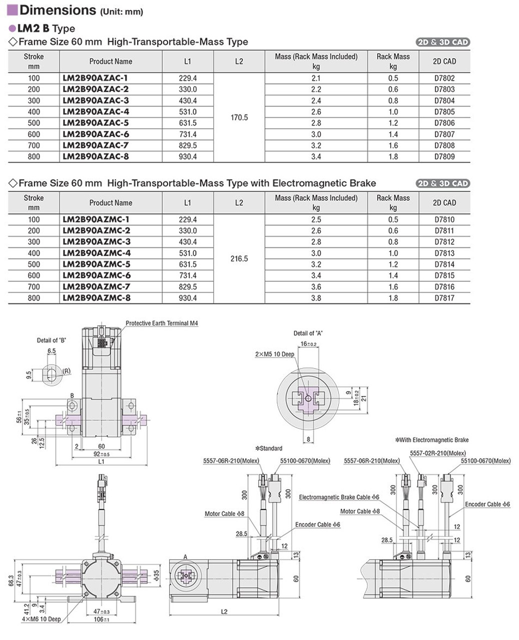 LM2B90AZAC-8 - Dimensions