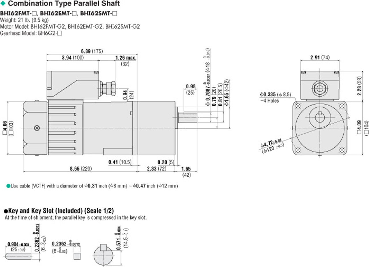 BHI62FMT-7.5 - Dimensions