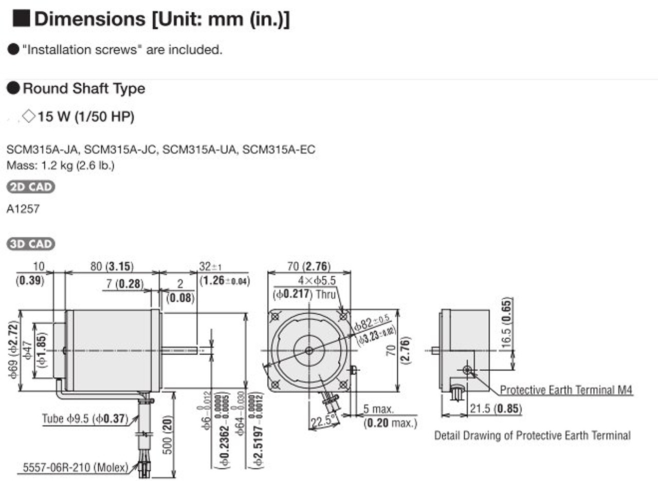 SCM315A-EC - Dimensions