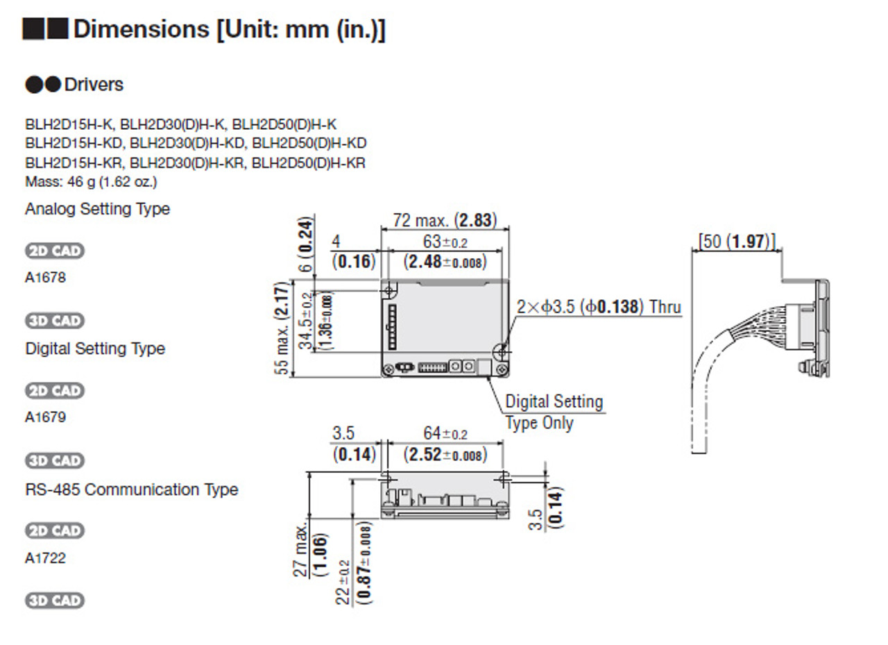 BLM015HK-30 / BLH2D15H-KD - Dimensions