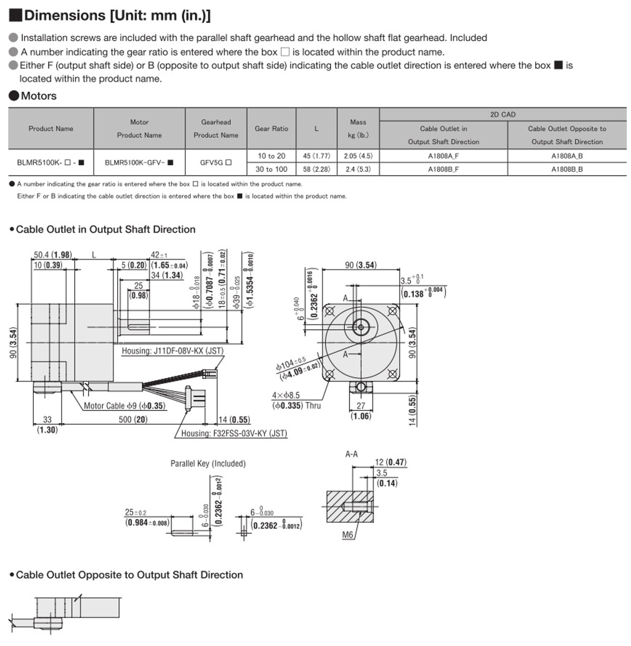 BLMR5100K-100-F - Dimensions