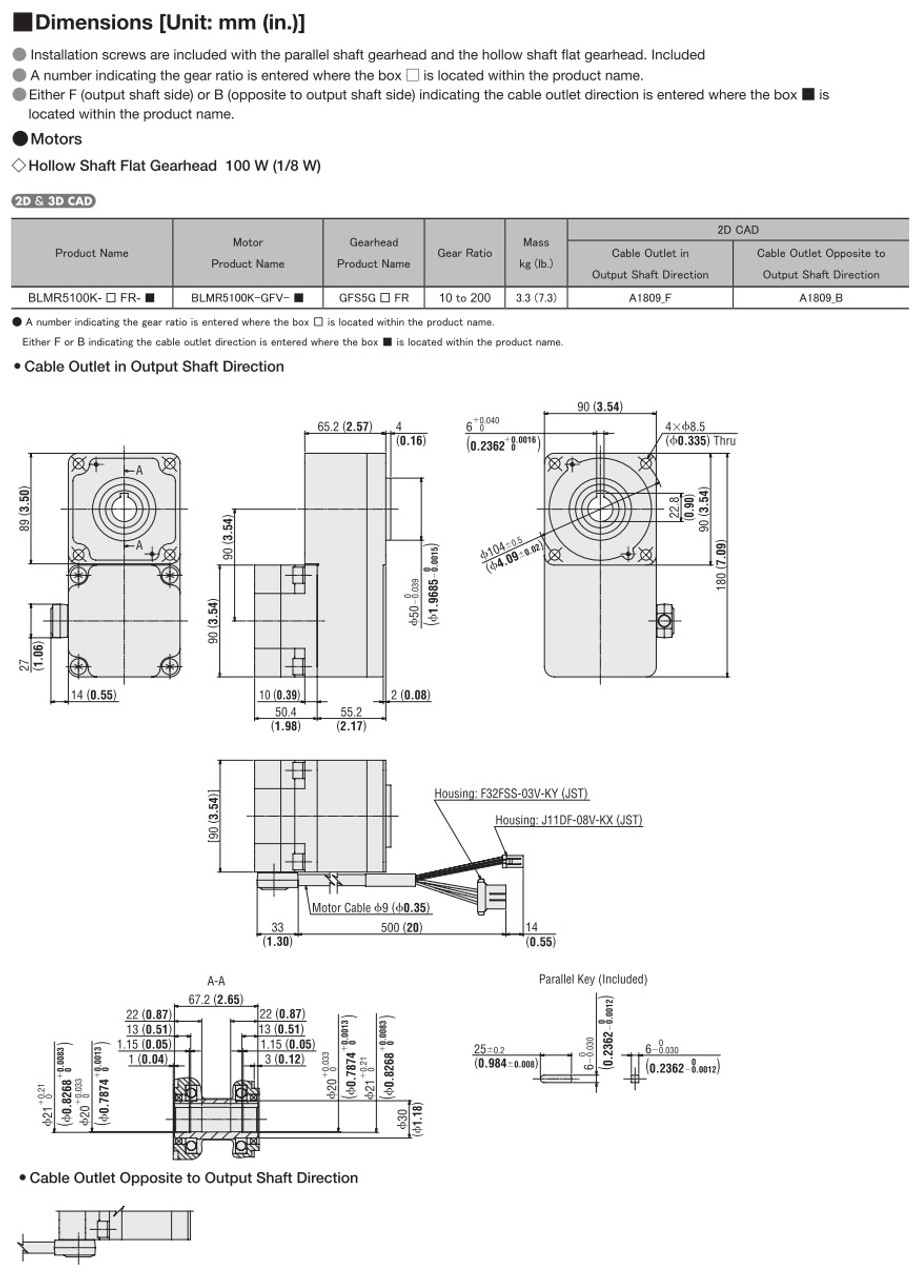 BLMR5100K-30FR-B - Dimensions