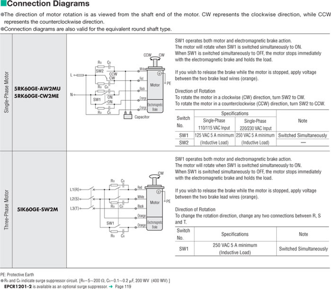 5IK60GE-SW2M / 5GE25SA - Connection