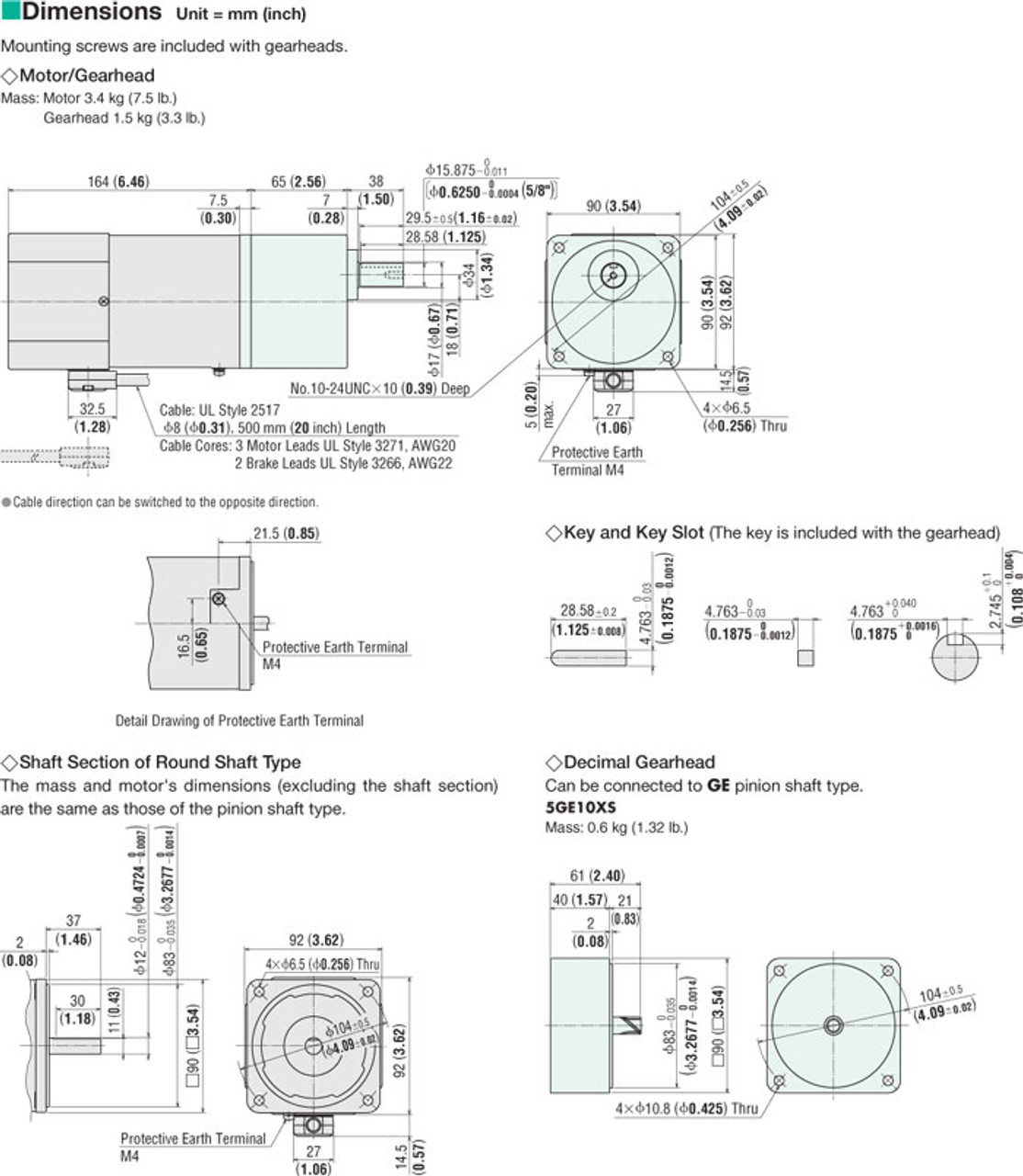 5IK60GE-SW2M / 5GE30SA - Dimensions