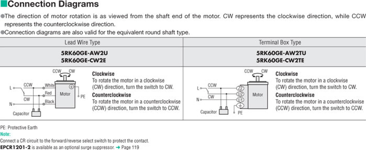 5RK60GE-CW2E / 5GE30SA - Connection