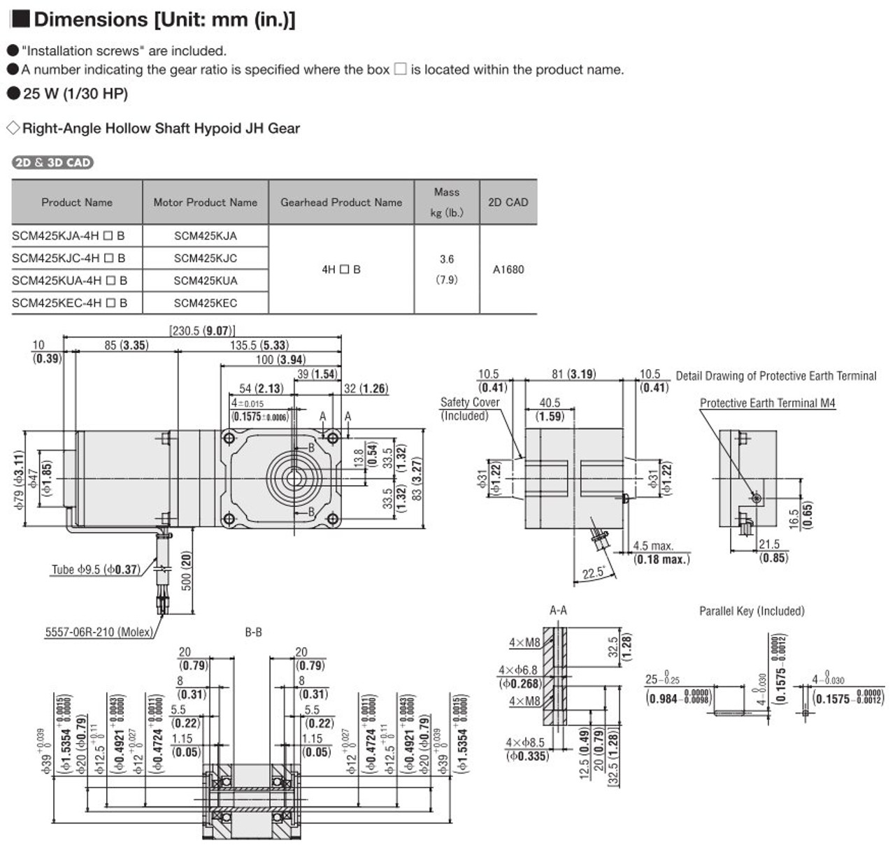 SCM425KEC-4H20B - Dimensions