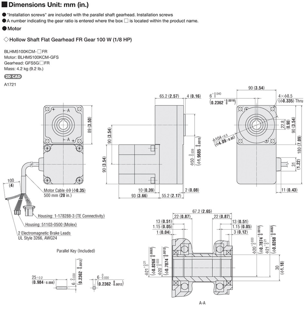 BLHM5100KCM-30FR - Dimensions