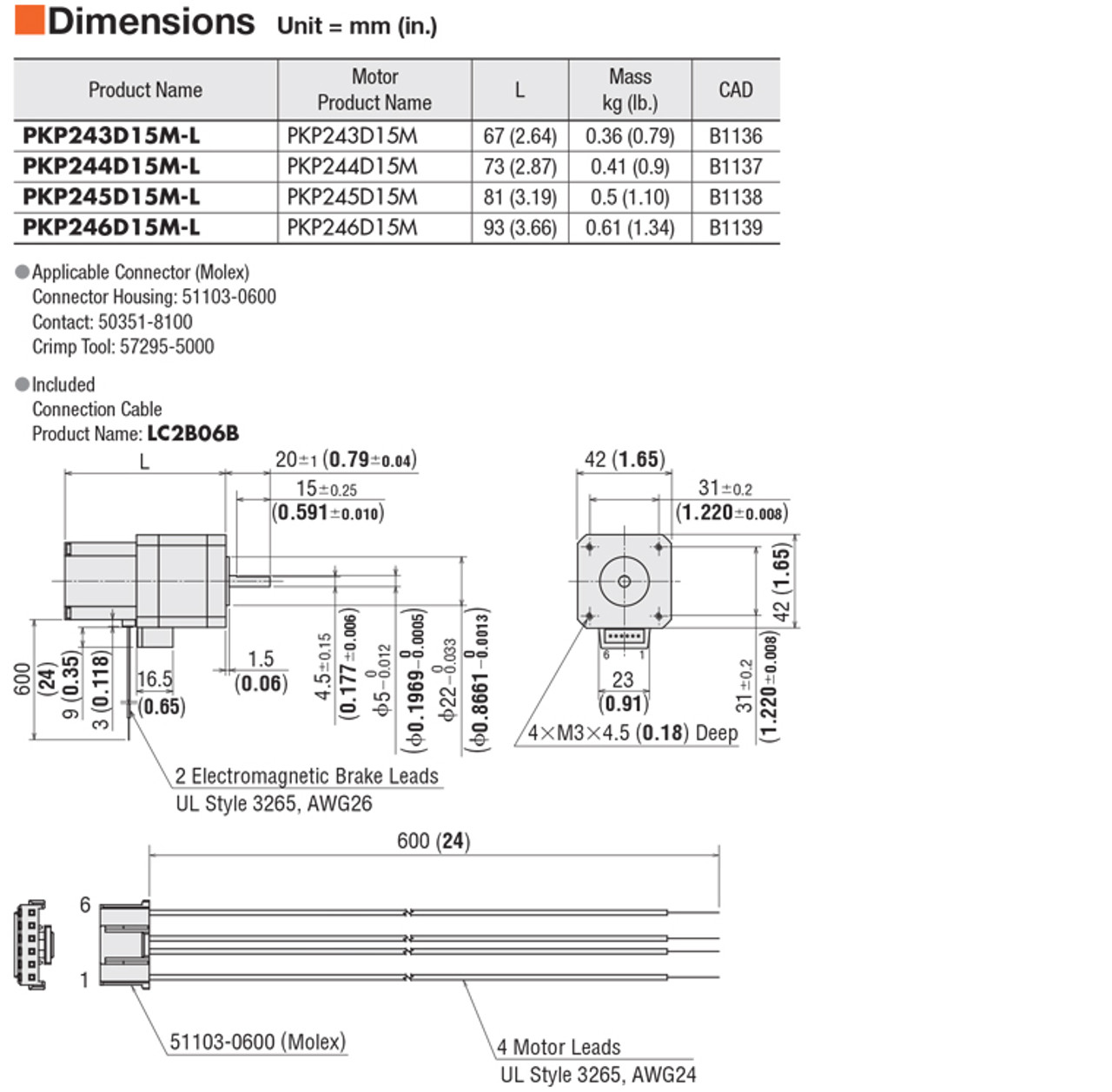 PKP243D15M-L / KR20-FLNG-R / XGT2-15C-4-5 - Dimensions