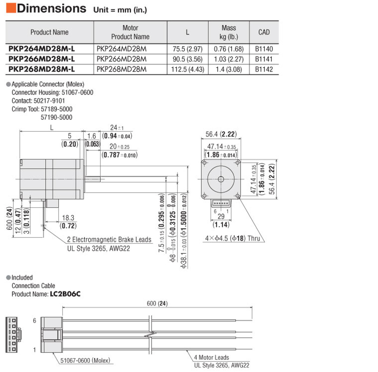 PKP264D28M-L / KR33-FLNG-T / XGT2-19C-6-8 - Dimensions