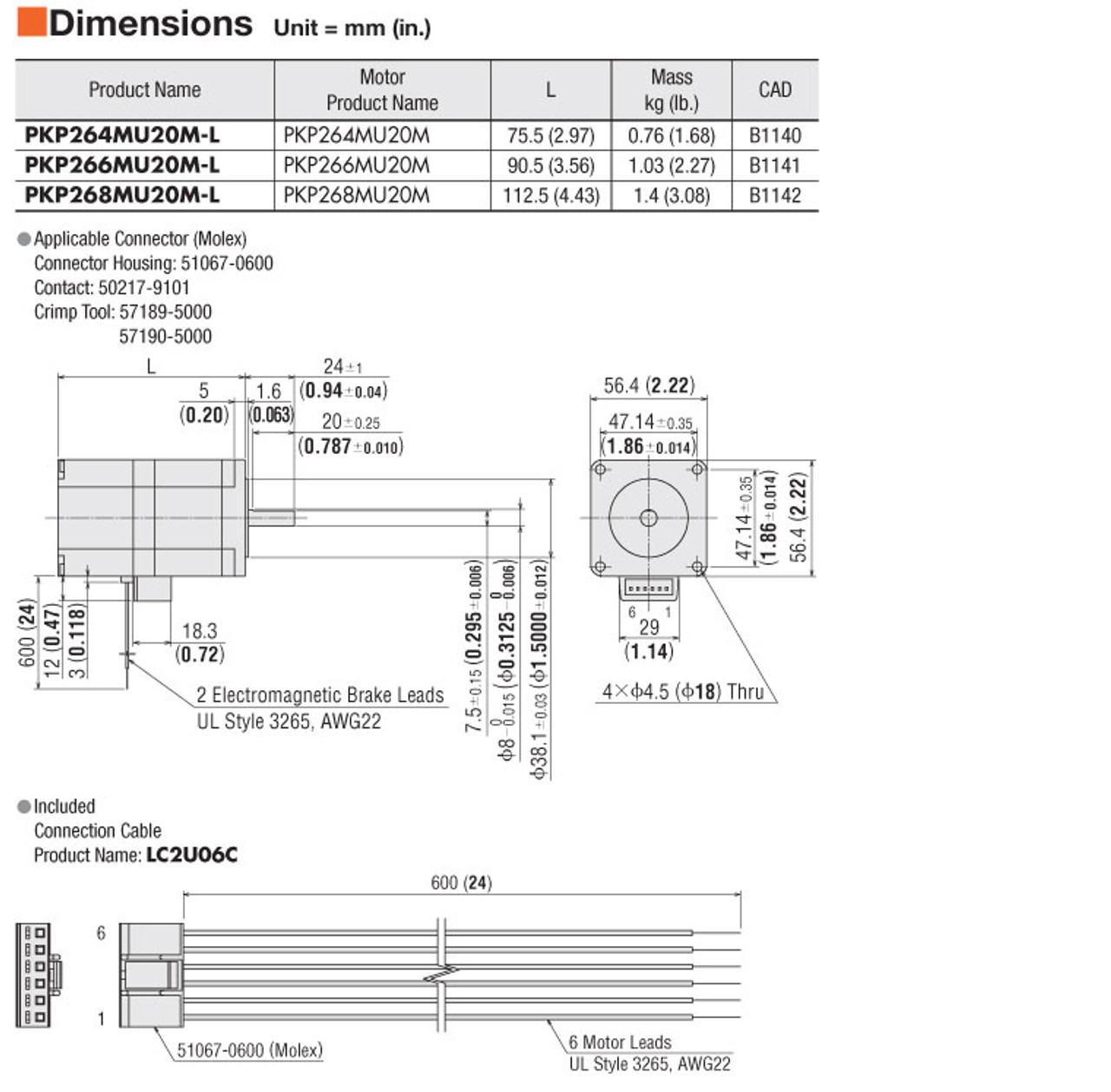 PKP264MD28M-L / KR33-FLNG-T / XGT2-19C-6-8 - Dimensions