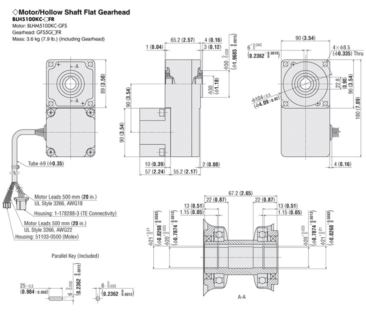 BLHM5100KC-200FR - Dimensions