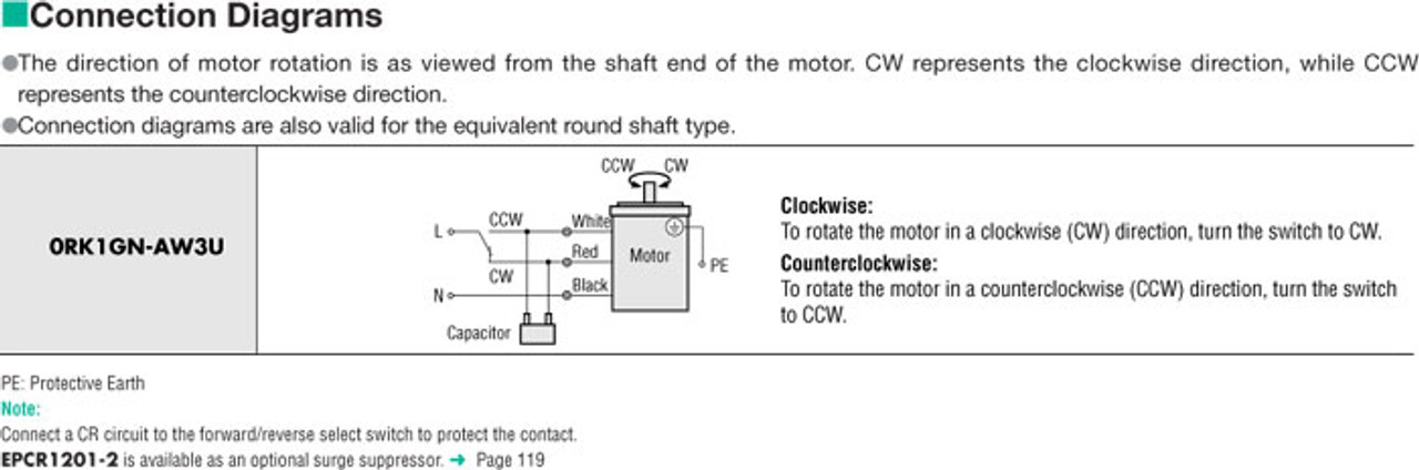 0RK1GN-AW3U / 0GN120KA - Connection