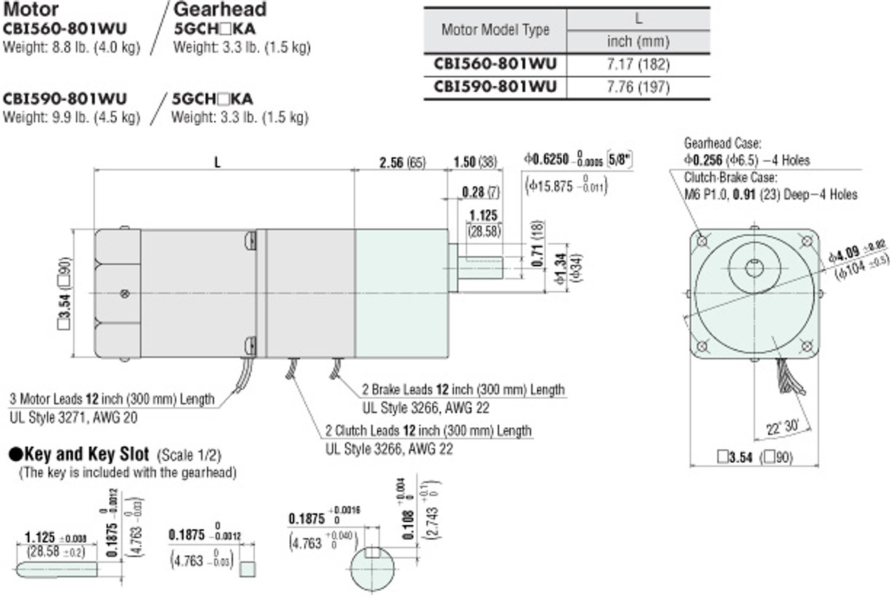 CBI590-801WU / 5GCH9KA - Dimensions