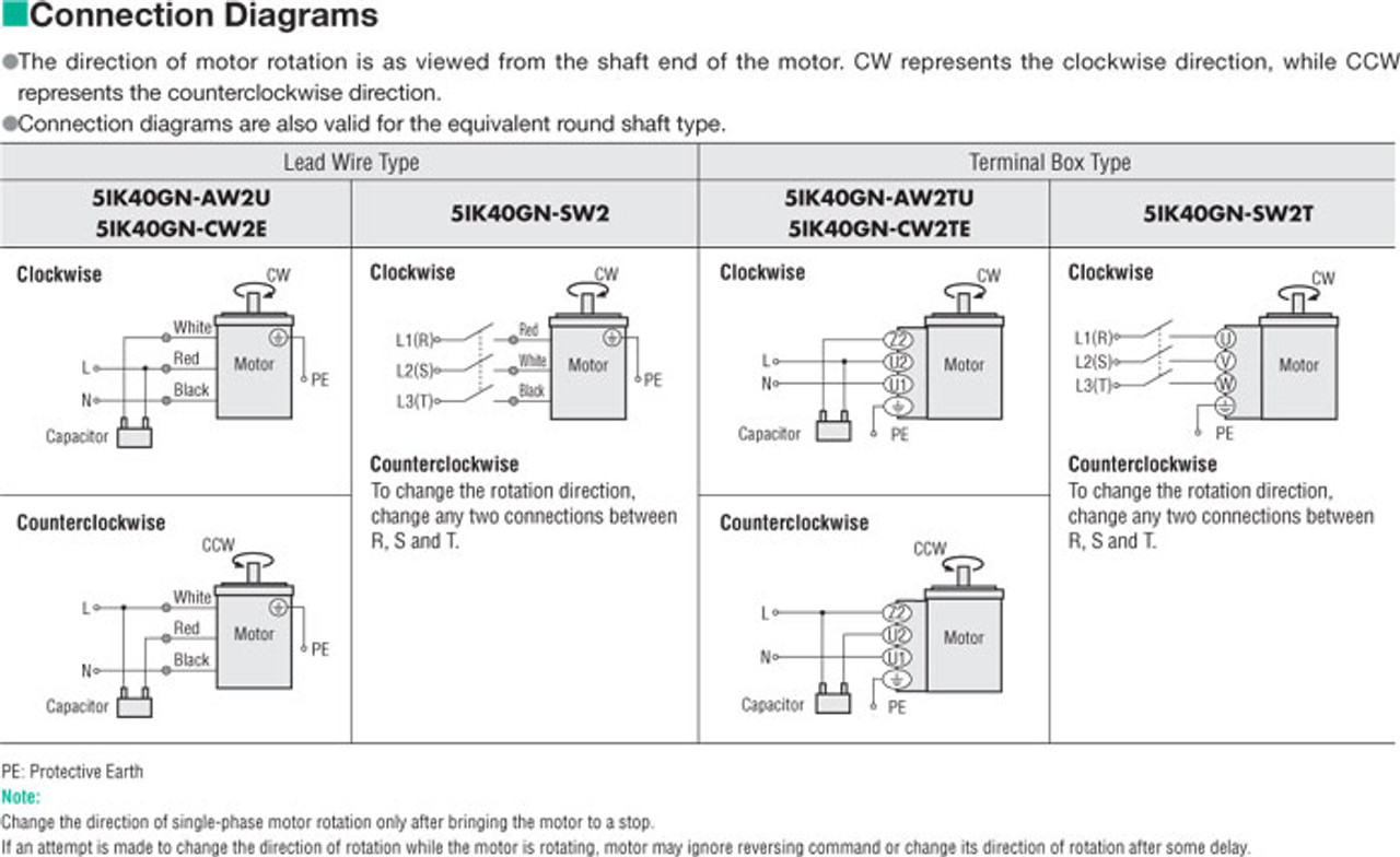 5IK40GN-CW2E / 5GN36KA - Connection