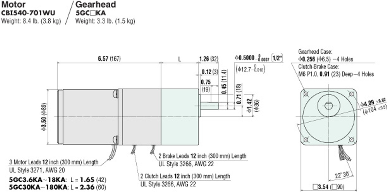 CBI540-701WU / 5GC6KA - Dimensions