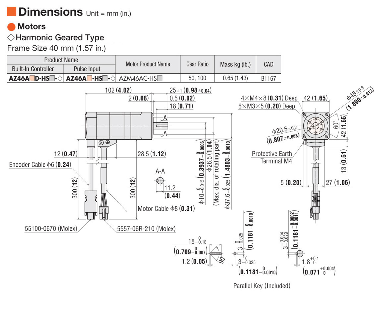 AZ46AAD-HS100-3 - Dimensions