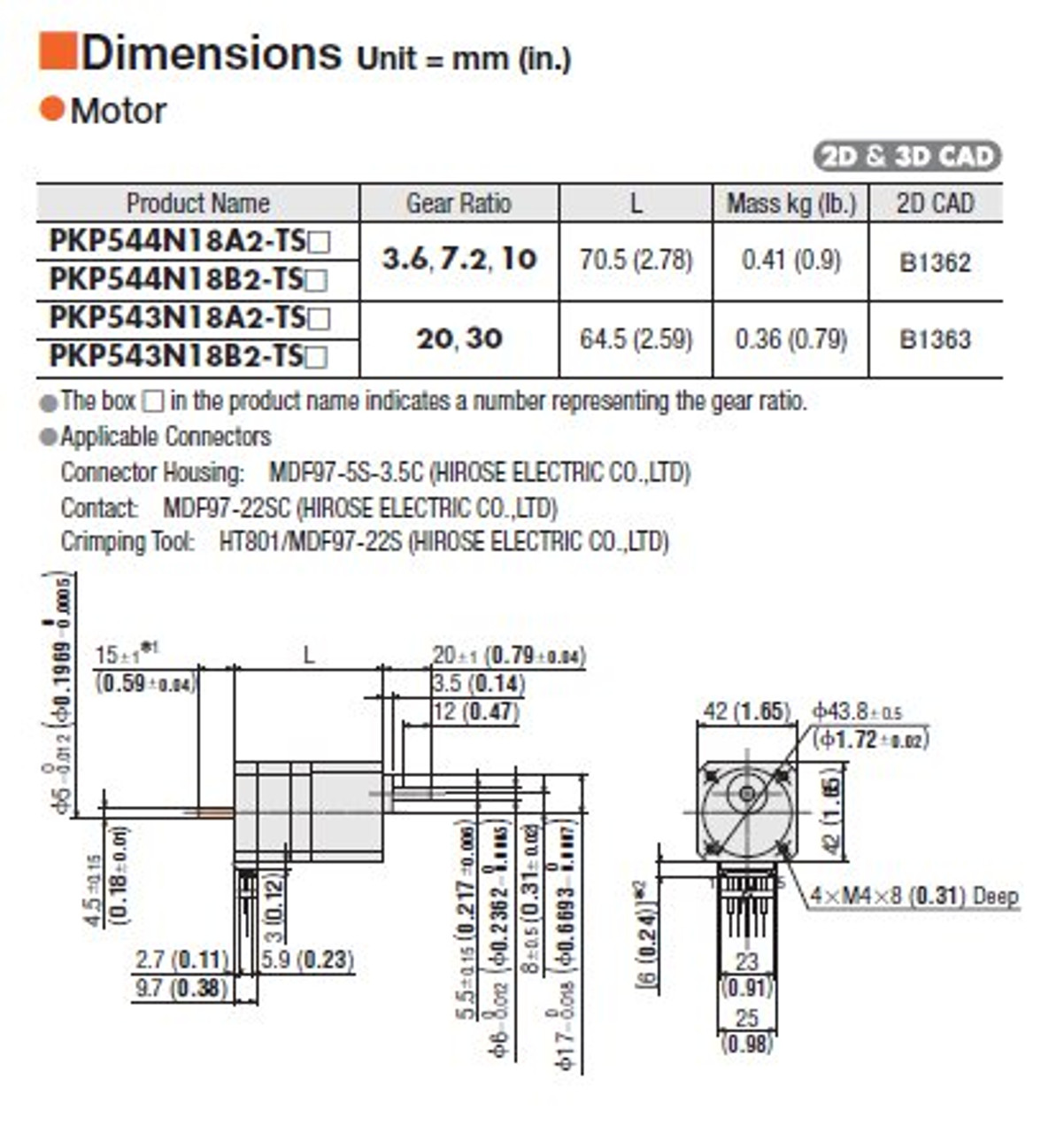 PKP544N18B2-TS7.2 - Dimensions