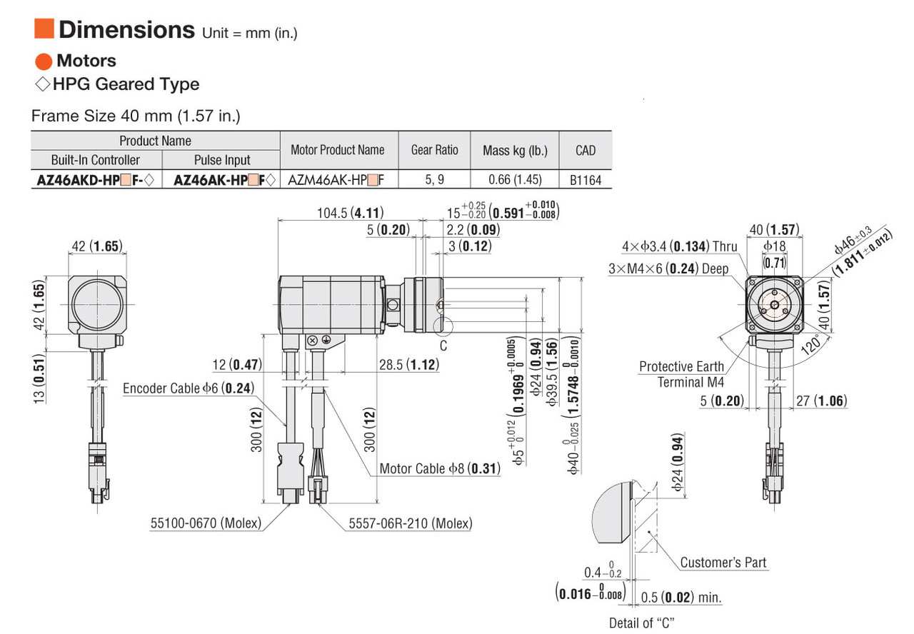 AZ46AKD-HP5F-3 - Dimensions