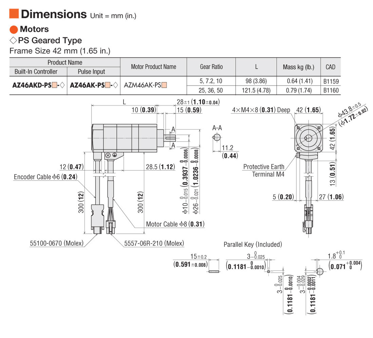 AZ46AKD-PS36-3 - Dimensions