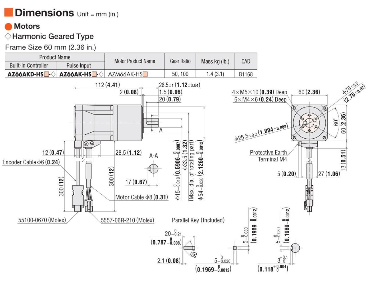 AZ66AK-HS50-3 - Dimensions