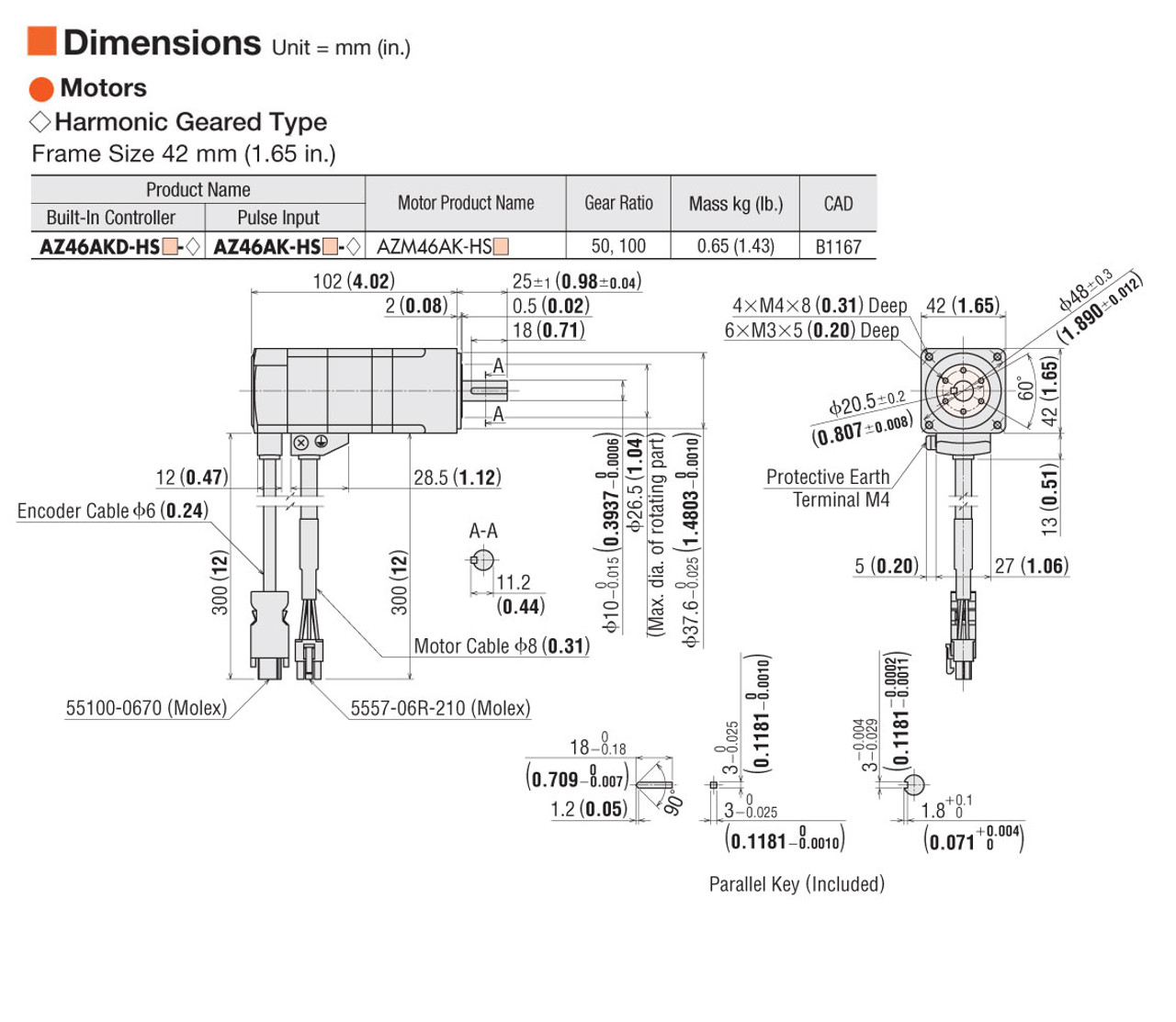 AZM46AK-HS100 - Dimensions