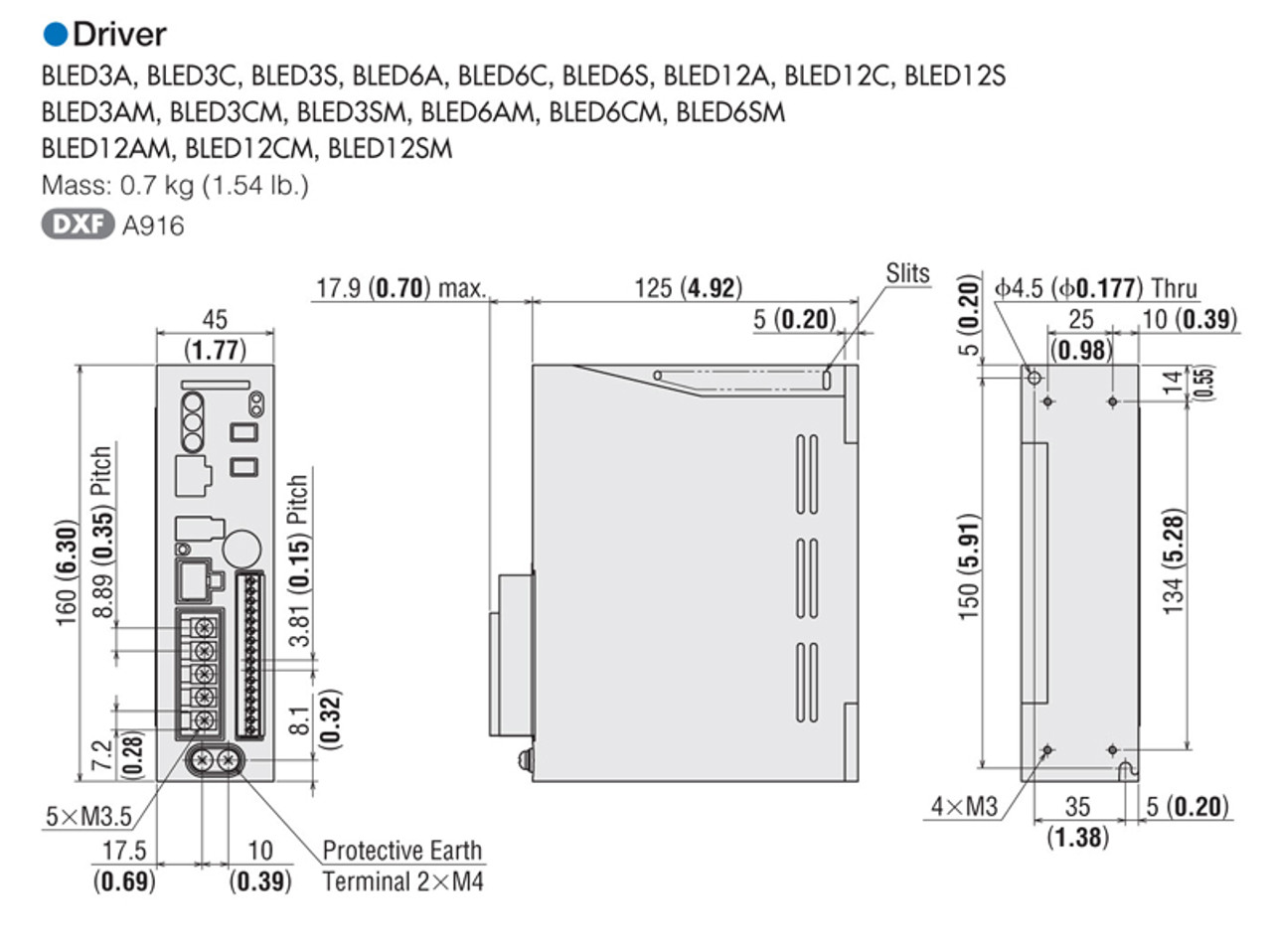 BLED6SM - Dimensions