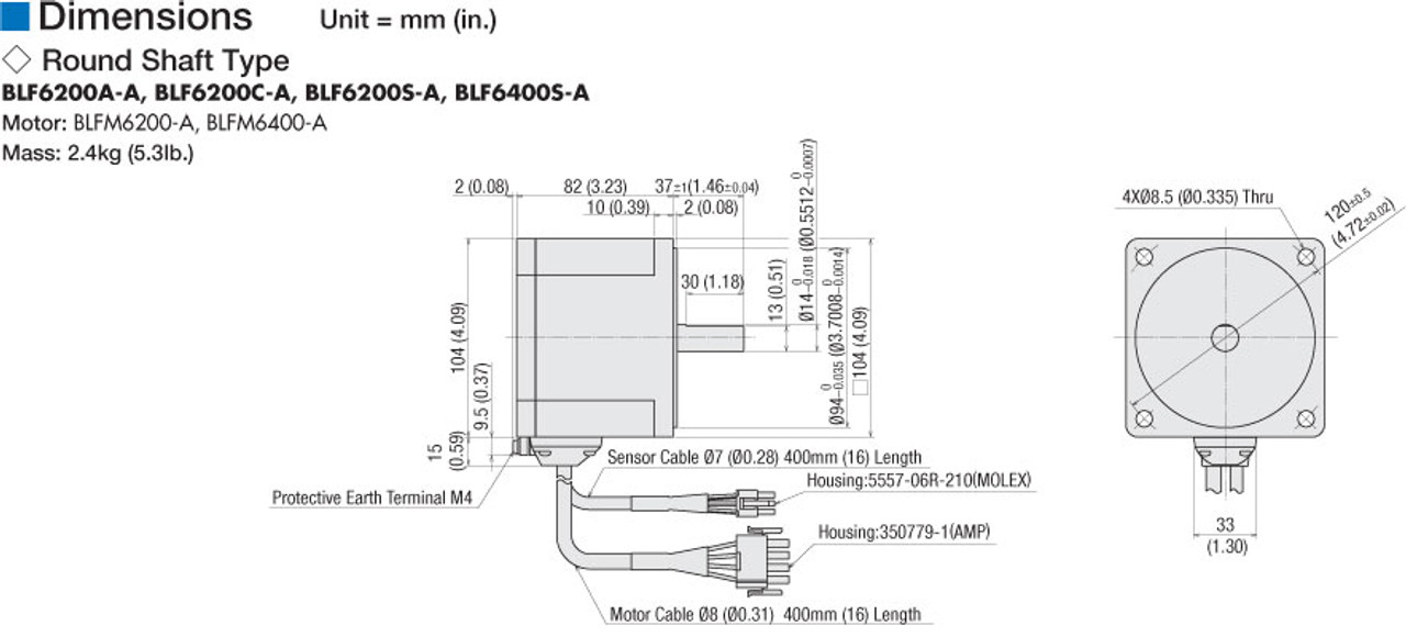 BLFM6400-A - Dimensions