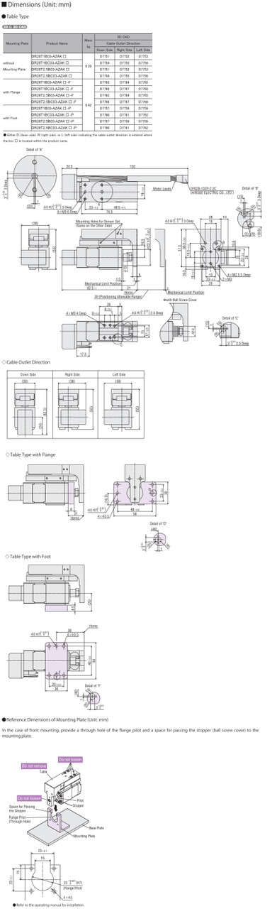 DR28T2.5BC03-AZAKD-P - Dimensions