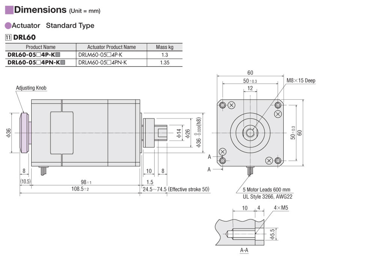 DRLM60-05B4PN-K - Dimensions