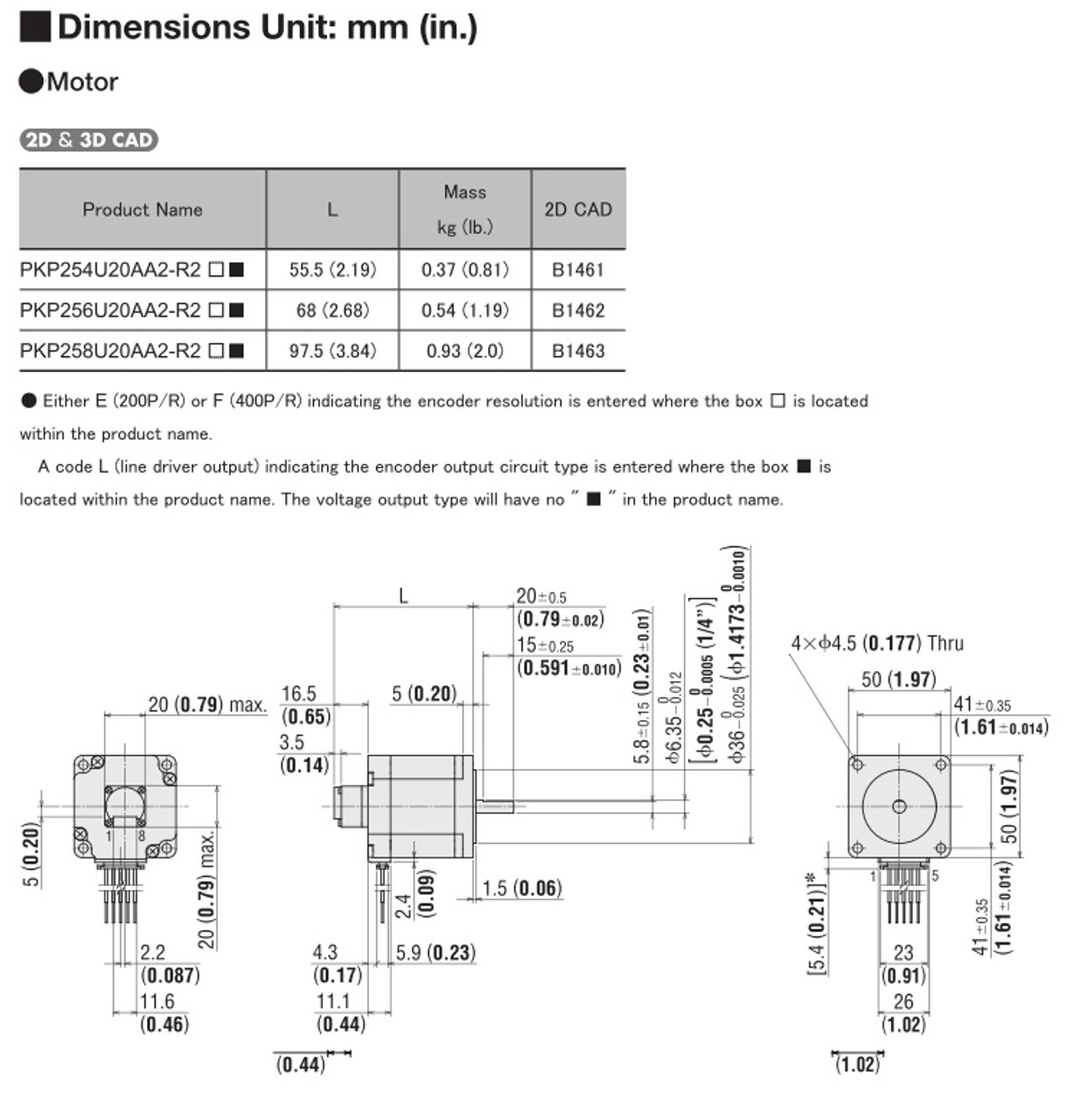 PKP256U20AA2-R2FL - Dimensions