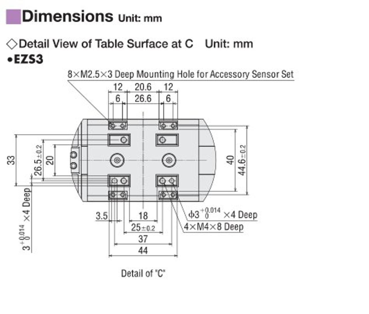 EZSM3D025AZAC - Dimensions