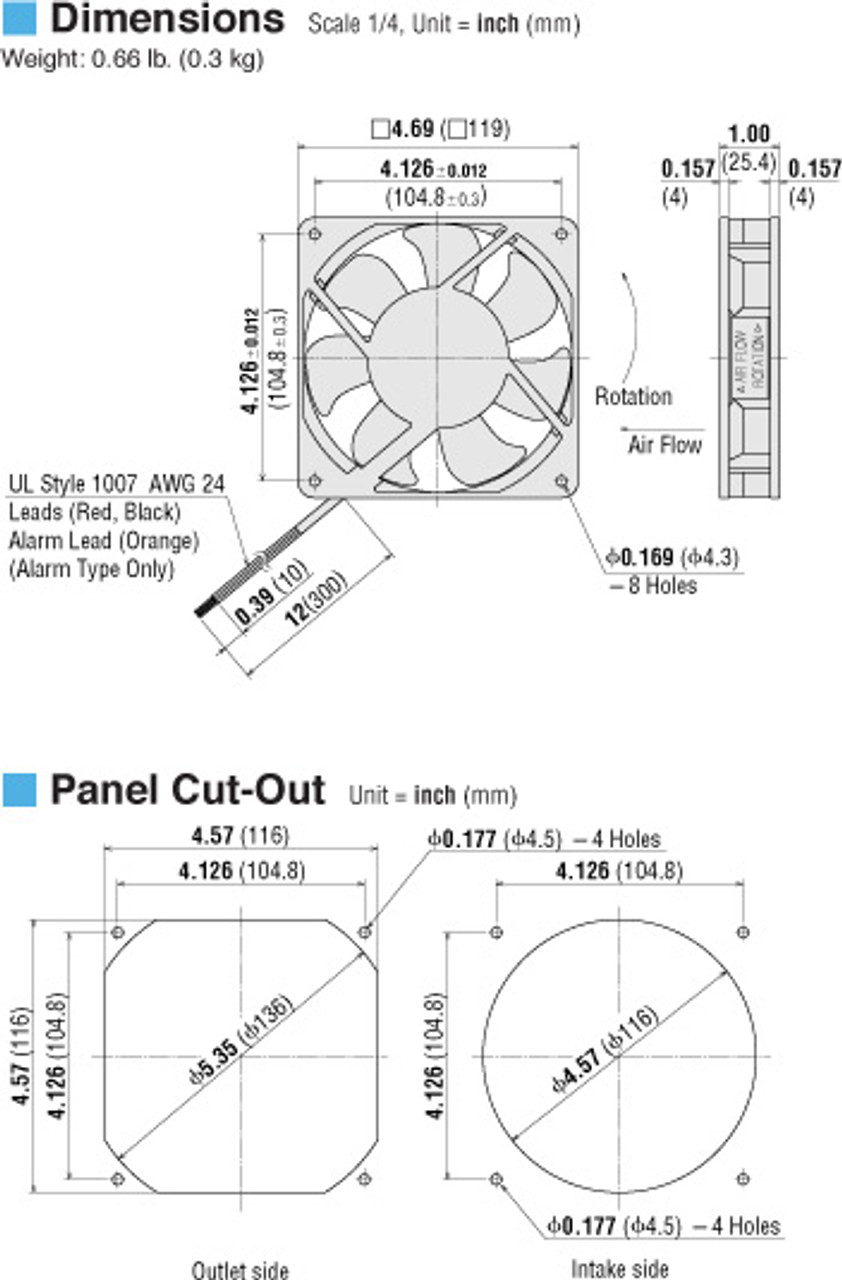 MDE1225-24L - Dimensions