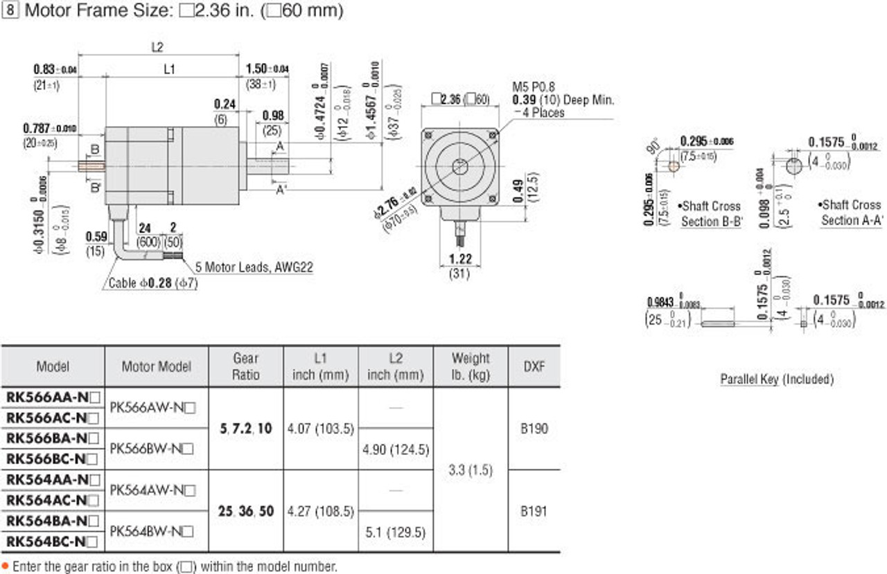 PK566BW-N10 - Dimensions