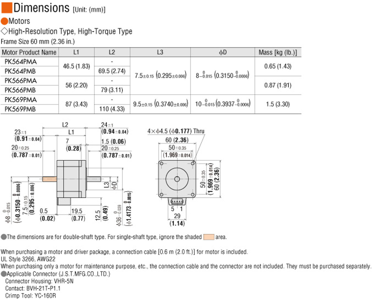 PK564PMB - Dimensions