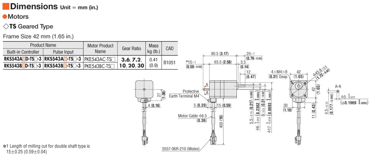 PKE543BC-TS3.6 - Dimensions