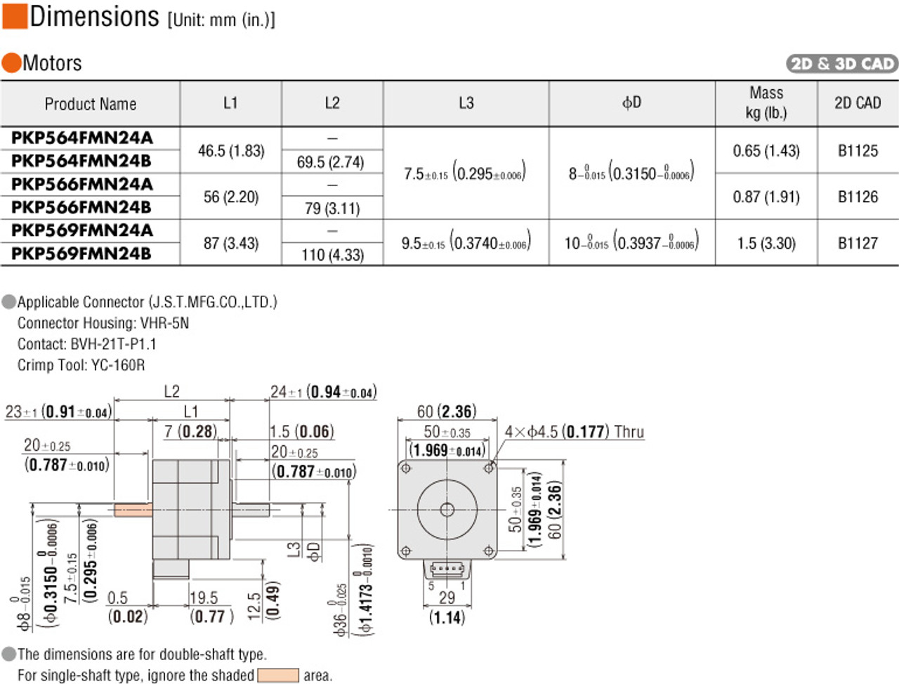 PKP564FMN24B - Dimensions